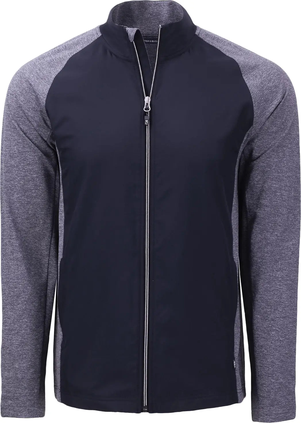 Cutter & Buck Bcc00032 Adapt Eco Knit Hybrid Recycled Mens Big Tall Full Zip Jacket - Navy Blue Heather