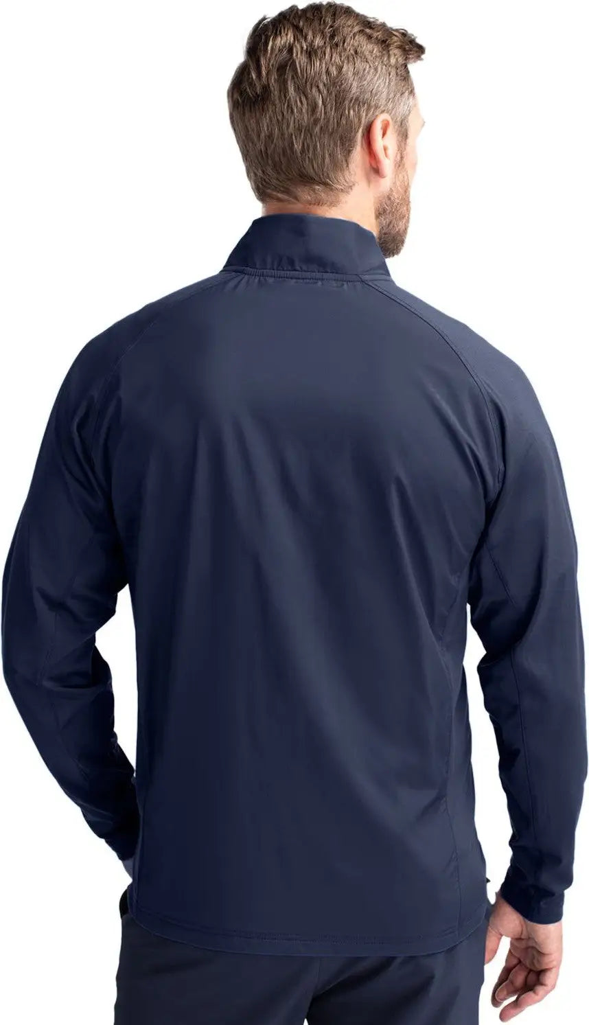 Cutter & Buck Bcc00032 Adapt Eco Knit Hybrid Recycled Mens Big Tall Full Zip Jacket - Navy Blue