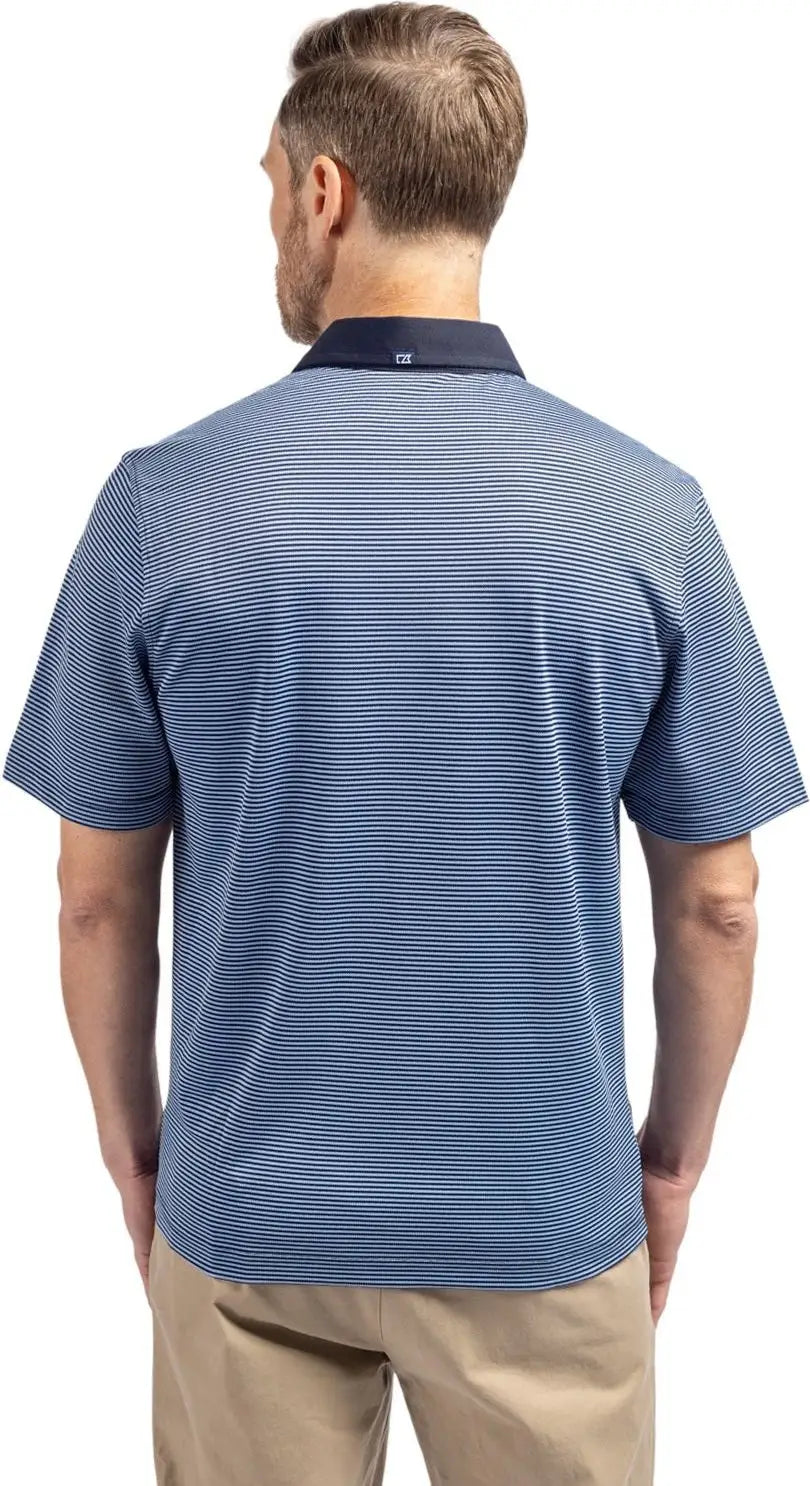 Cutter & Buck Bck00007 Virtue Eco Pique Micro Stripe Recycled Mens Big Tall Polo - Atlas Navy Blue