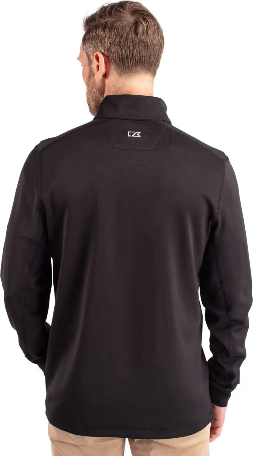 Cutter & Buck Bck00067 Traverse Stretch Eco Quarter Zip Mens Big and Tall Pullover - Black
