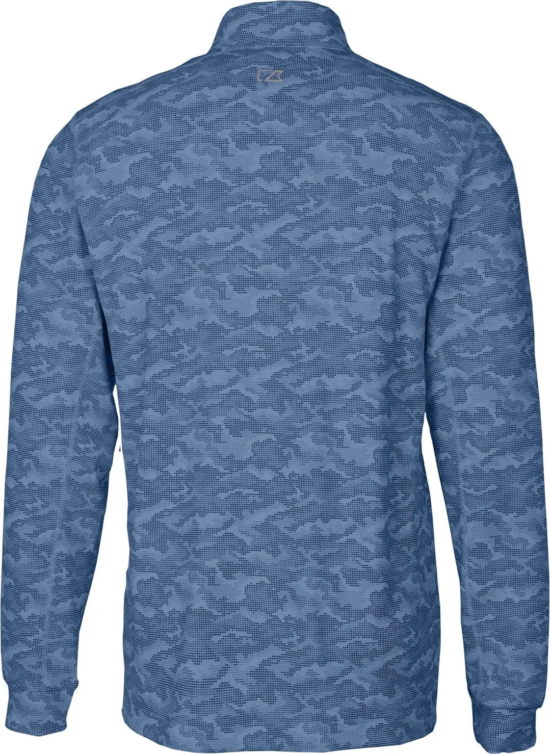 Cutter & Buck Bck01081 Traverse Stretch Eco Camo Print Quarter Zip Mens Big and Tall Pullover - Navy Blue
