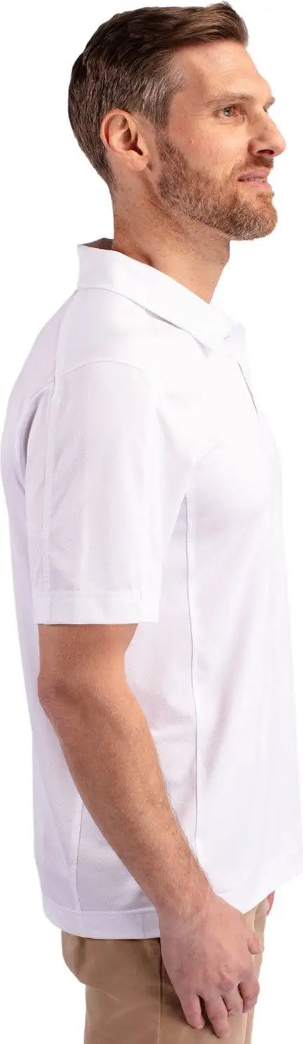 Cutter & Buck Bck01127 Prospect Eco Textured Stretch Recycled Mens Big Tall Polo - White