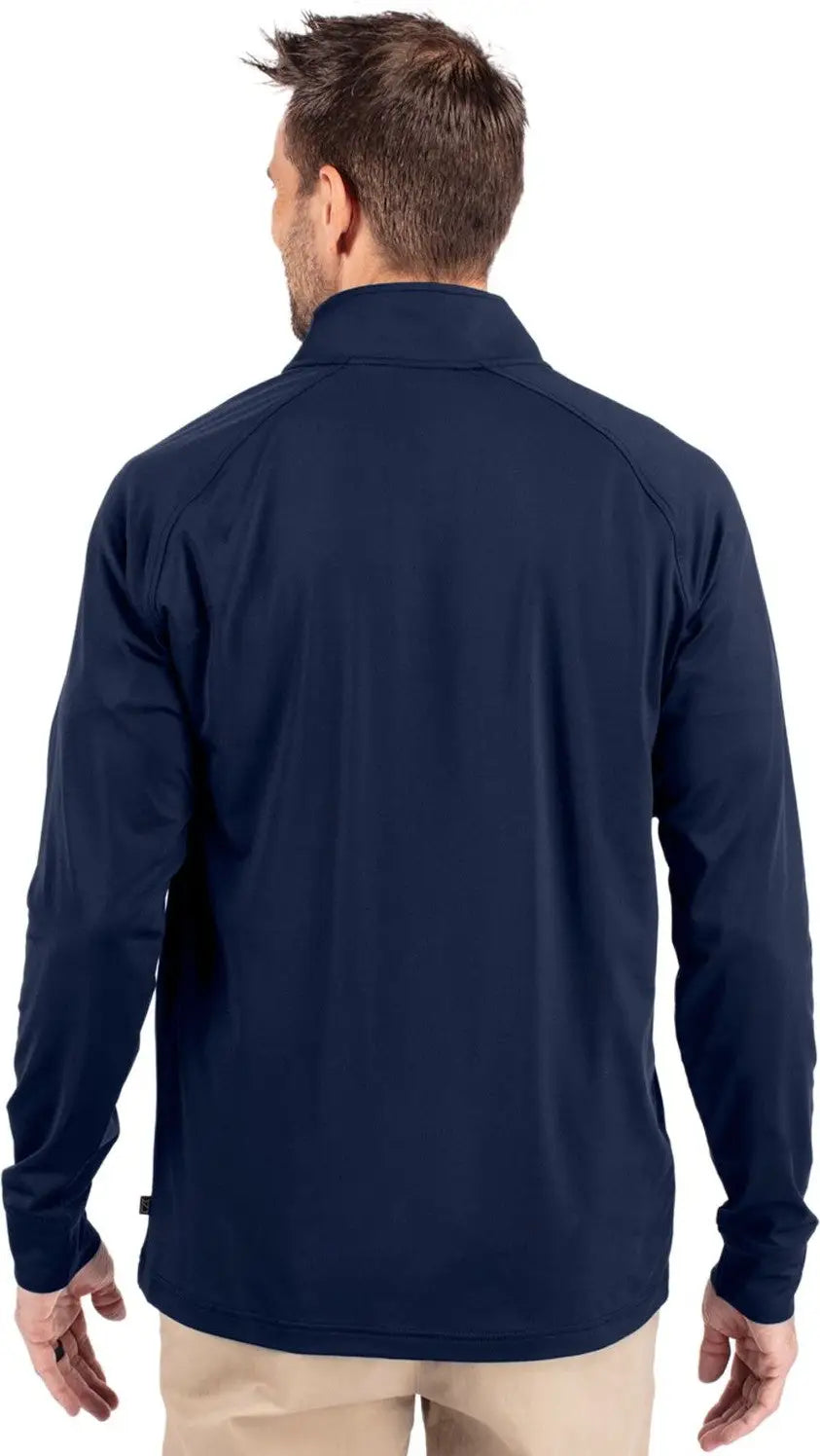 Cutter & Buck Bck01143 Adapt Eco Knit Stretch Recycled Mens Big and Tall Quarter Zip Pullover - Navy Blue