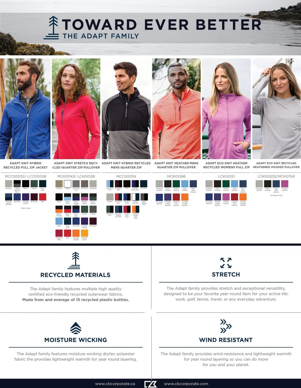 Cutter & Buck Bck01143 Adapt Eco Knit Stretch Recycled Mens Big and Tall Quarter Zip Pullover - Black