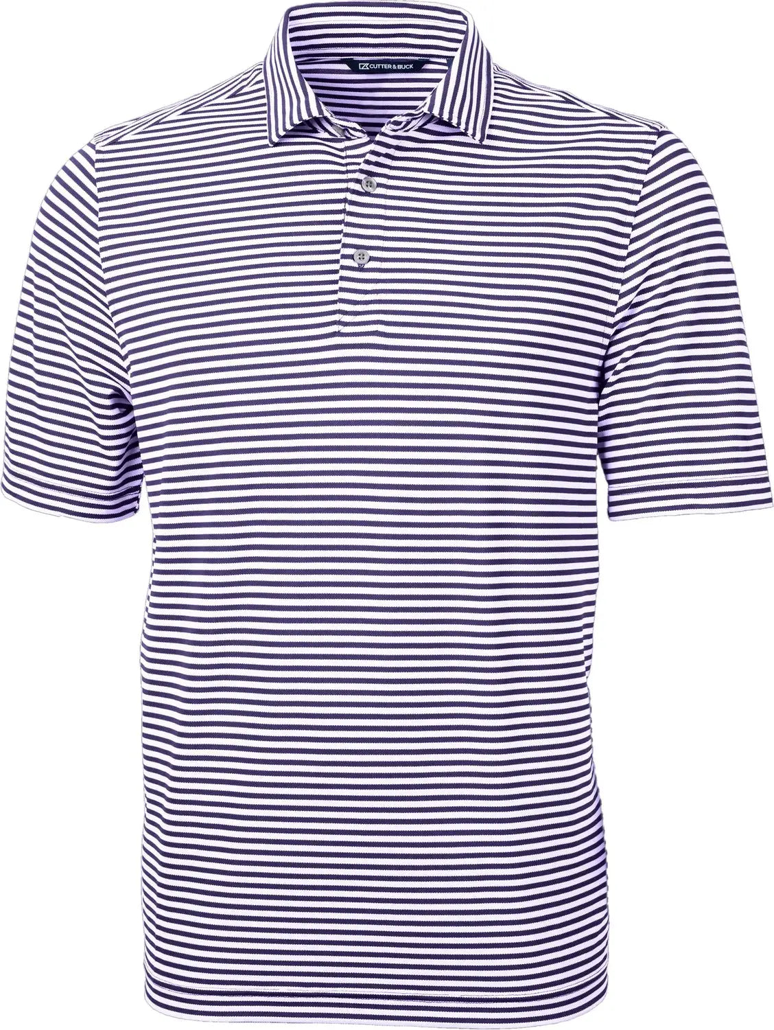 Cutter & Buck Bck01168 Virtue Eco Pique Stripe Recycled Mens Big and Tall Polo - College Purple