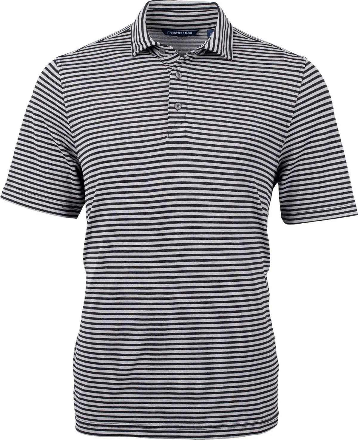 Cutter & Buck Bck01168 Virtue Eco Pique Stripe Recycled Mens Big and Tall Polo - Black