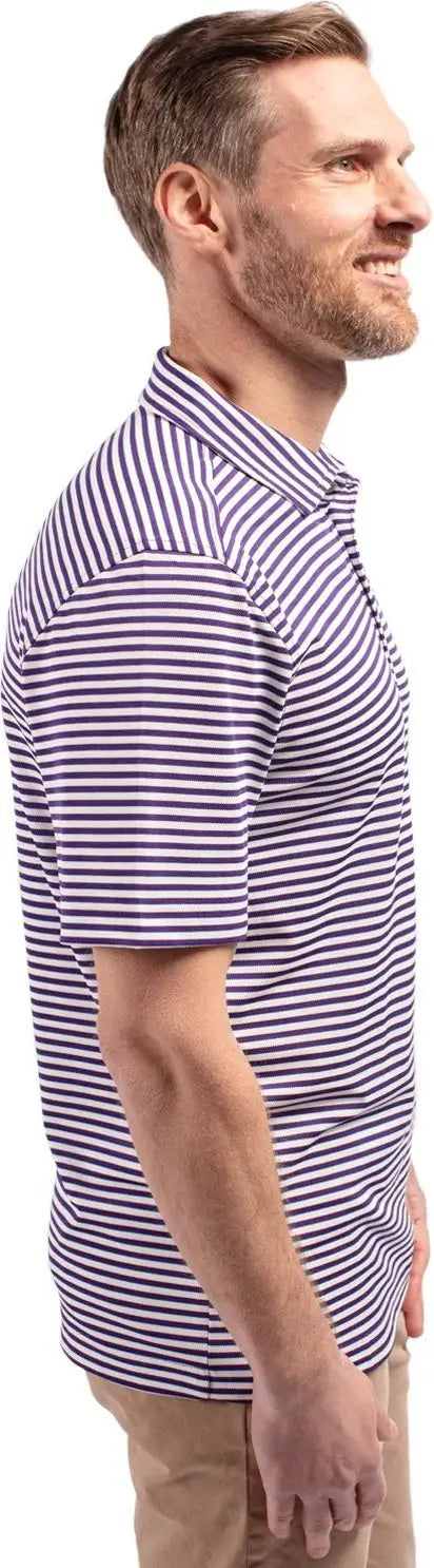 Cutter & Buck Bck01168 Virtue Eco Pique Stripe Recycled Mens Big and Tall Polo - College Purple