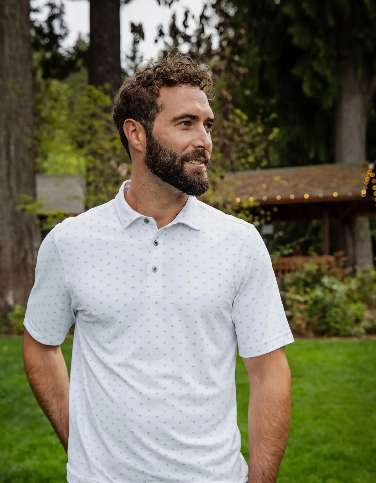 Cutter & Buck Bck01170 Virtue Eco Pique Tile Print Recycled Mens Big Tall Polo - White