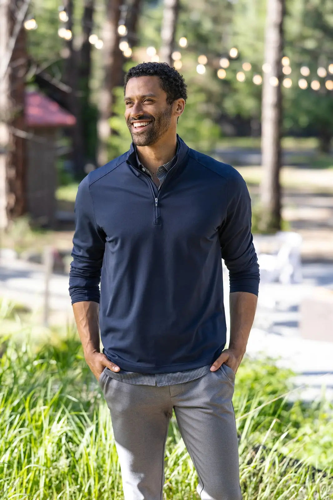 Cutter & Buck Bck01187 Virtue Eco Pique Recycled Quarter Zip Mens Big Tall Pullover - Navy Blue