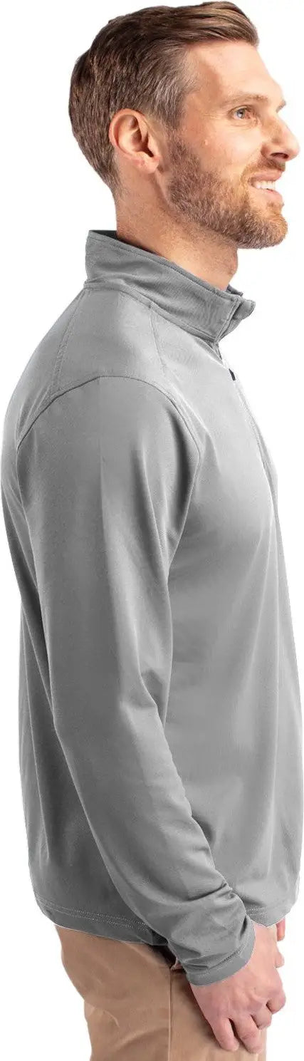 Cutter & Buck Bck01187 Virtue Eco Pique Recycled Quarter Zip Mens Big Tall Pullover - Polished