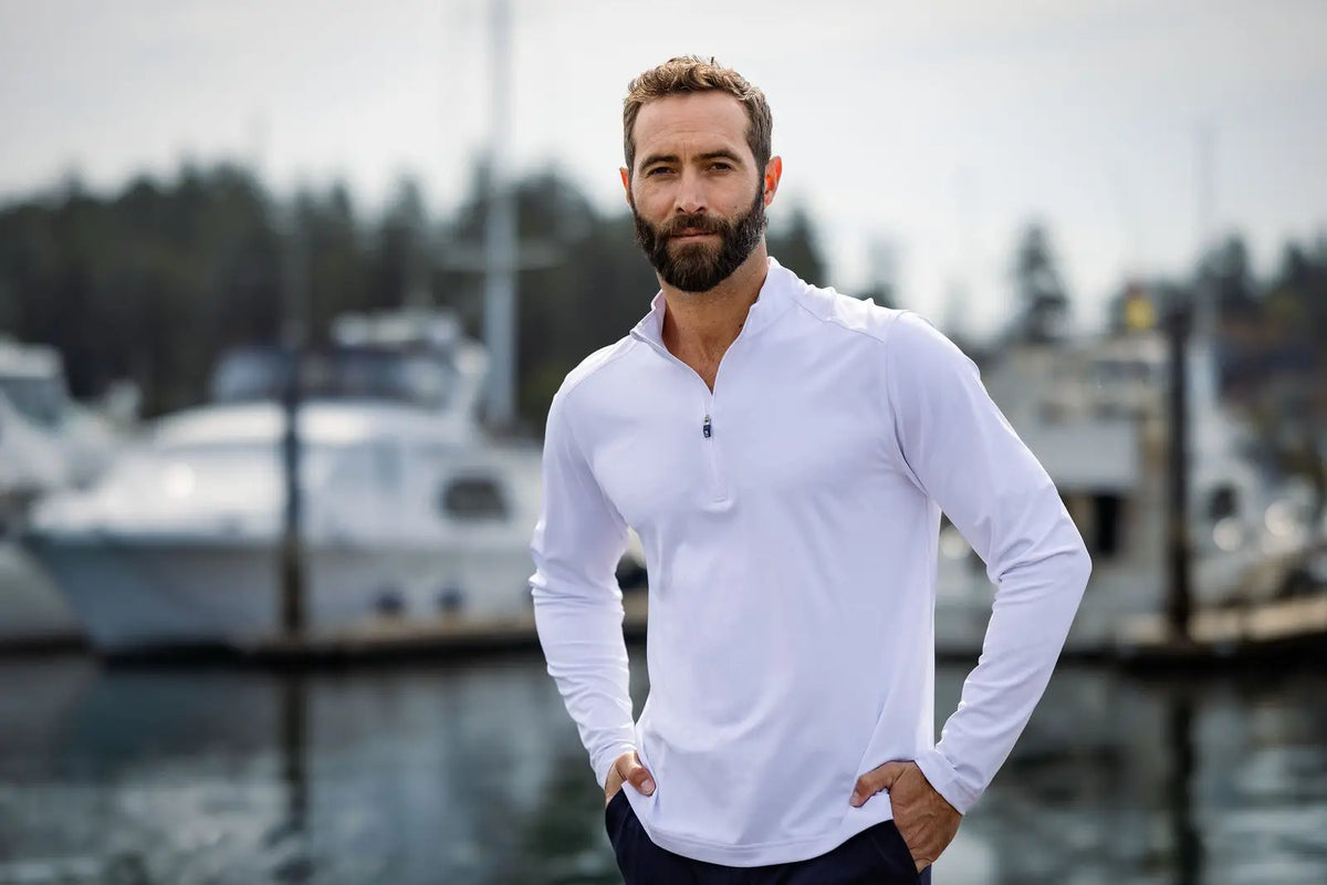 Cutter & Buck Bck01187 Virtue Eco Pique Recycled Quarter Zip Mens Big Tall Pullover - White