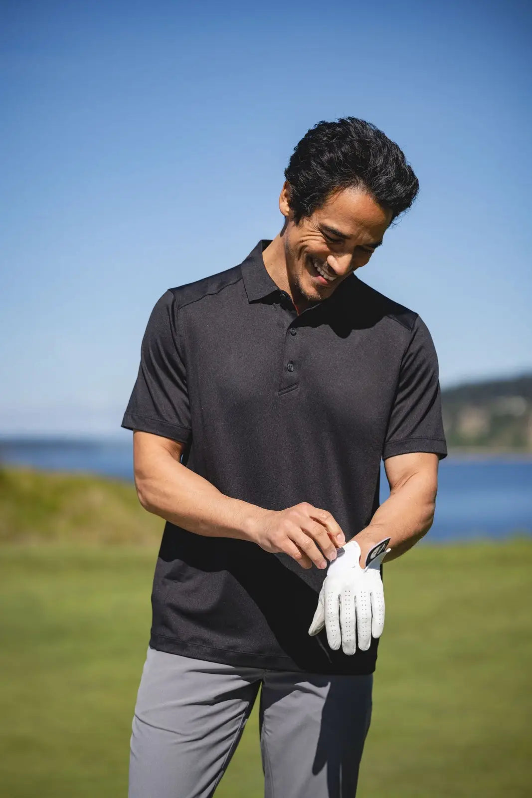 Cutter & Buck Bck01236 Forge Eco Stretch Recycled Mens Big Tall Polo - Black