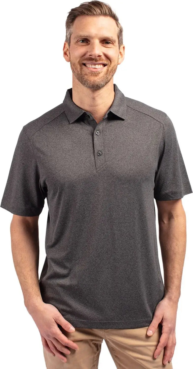 Cutter & Buck Bck01236 Forge Eco Stretch Recycled Mens Big Tall Polo - Dark Black Heather - Adult Xl