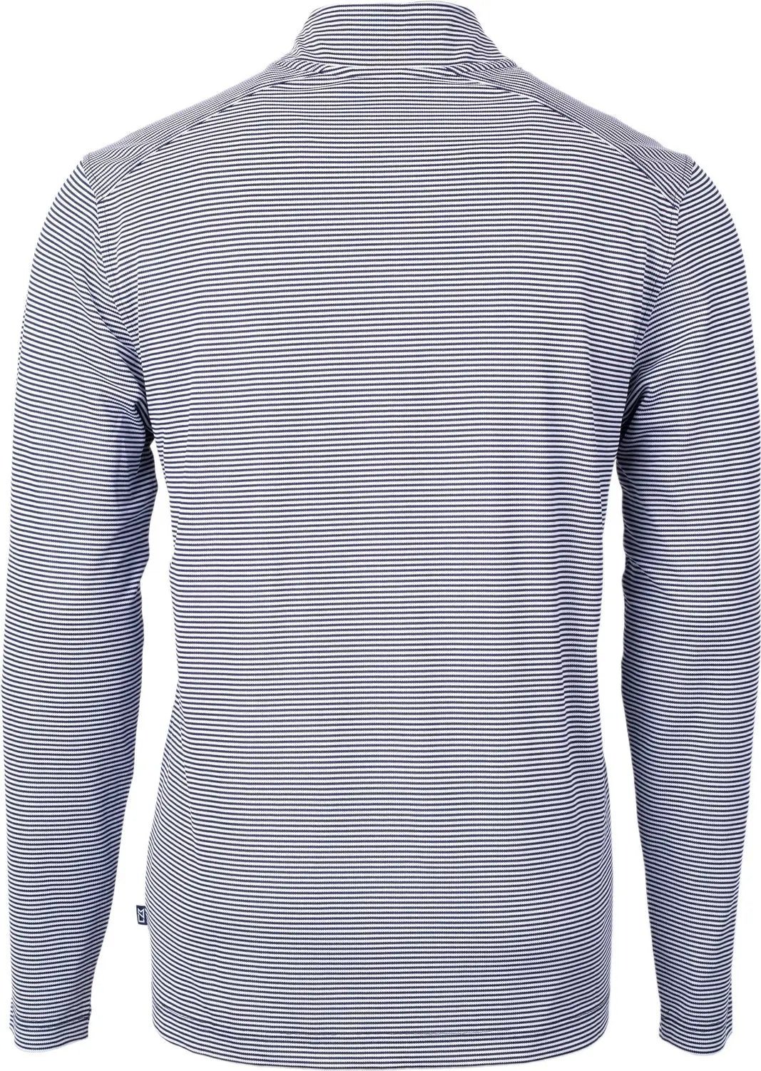 Cutter & Buck Bck01258 Virtue Eco Pique Micro Stripe Recycled Mens Big Tall Quarter Zip - Navy Blue White