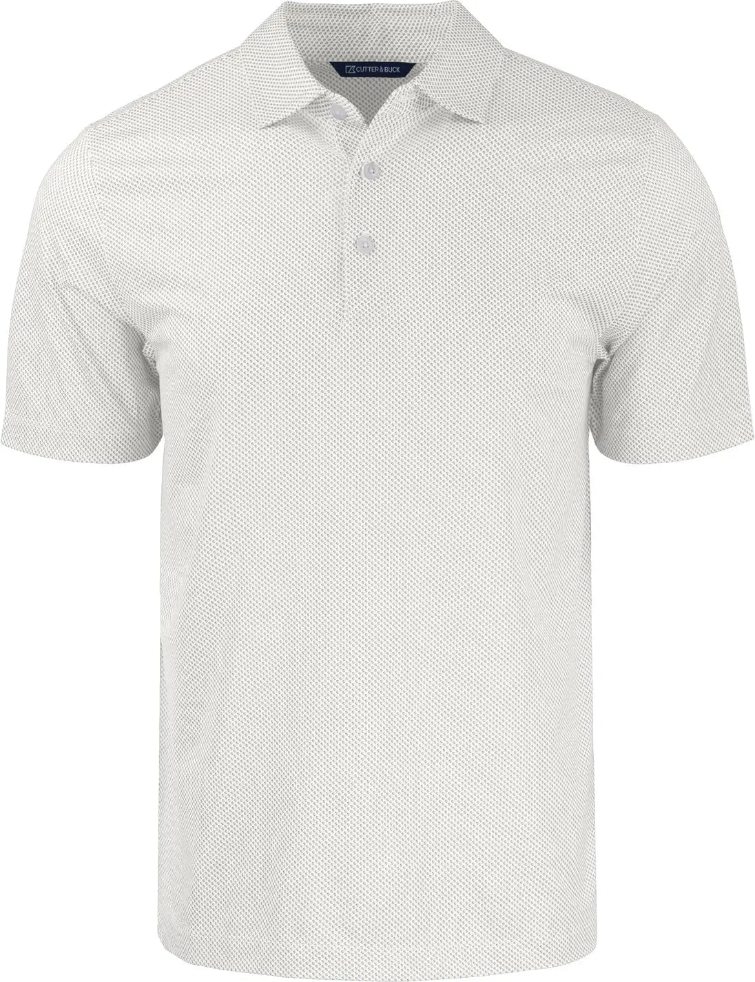 Cutter & Buck Bck01284 Pike Eco Symmetry Print Stretch Recycled Mens Big Tall Polo - White Polished