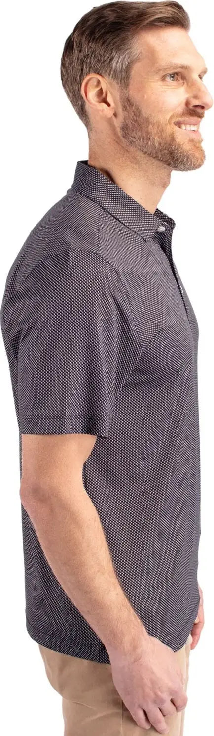 Cutter & Buck Bck01284 Pike Eco Symmetry Print Stretch Recycled Mens Big Tall Polo - Black White
