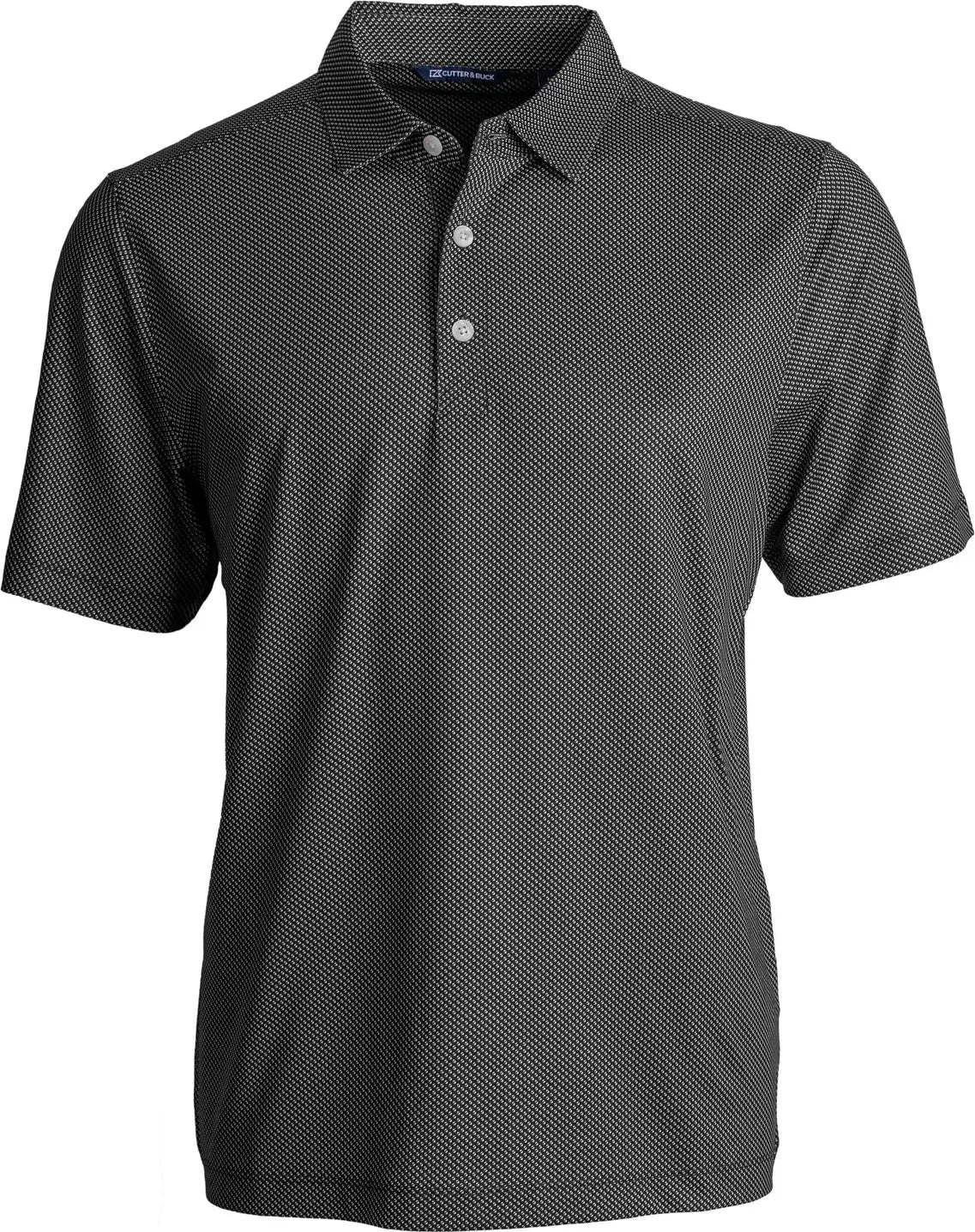 Cutter & Buck Bck01284 Pike Eco Symmetry Print Stretch Recycled Mens Big Tall Polo - Black White