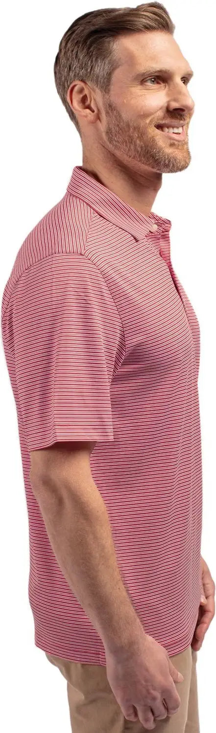 Cutter & Buck Bck01302 Forge Eco Double Stripe Stretch Recycled Mens Big &tall Polo Tall - Cardinal Red White