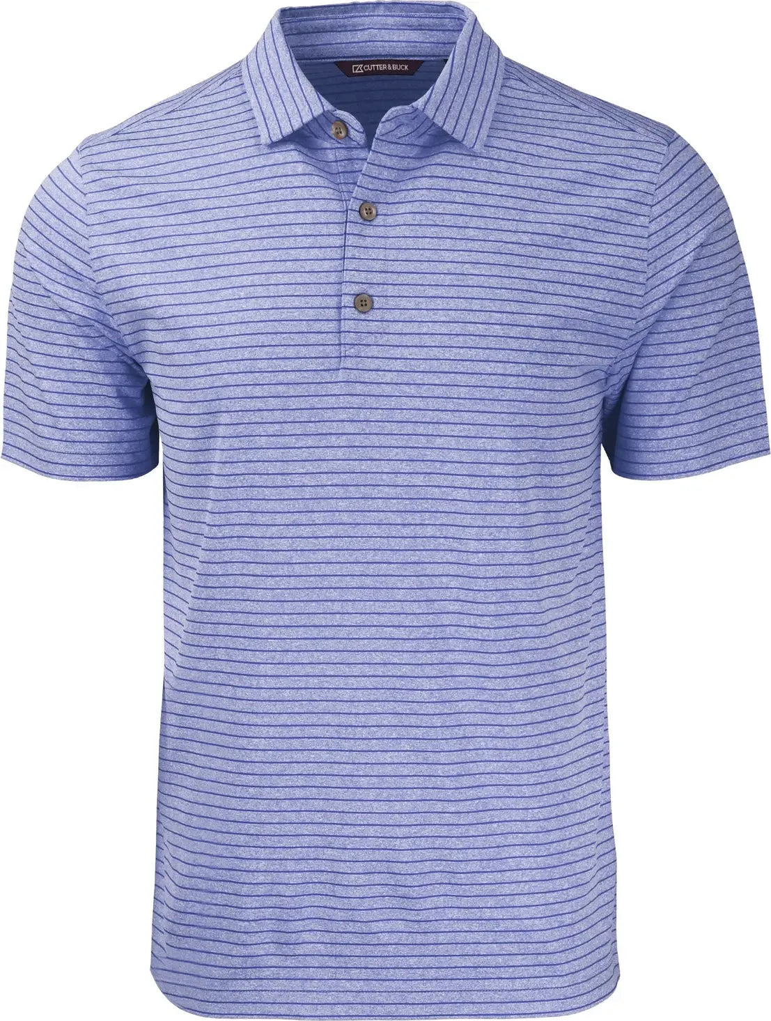 Cutter & Buck Bck01303 Forge Eco Heather Stripe Stretch Recycled Mens Big Tall Polo - Tour Blue