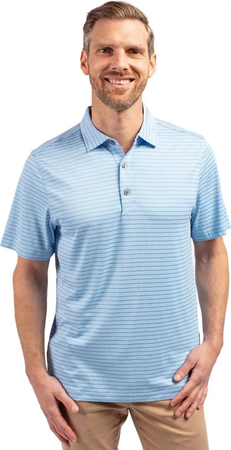 Cutter & Buck Bck01303 Forge Eco Heather Stripe Stretch Recycled Mens Big Tall Polo - Atlas - Adult Xl