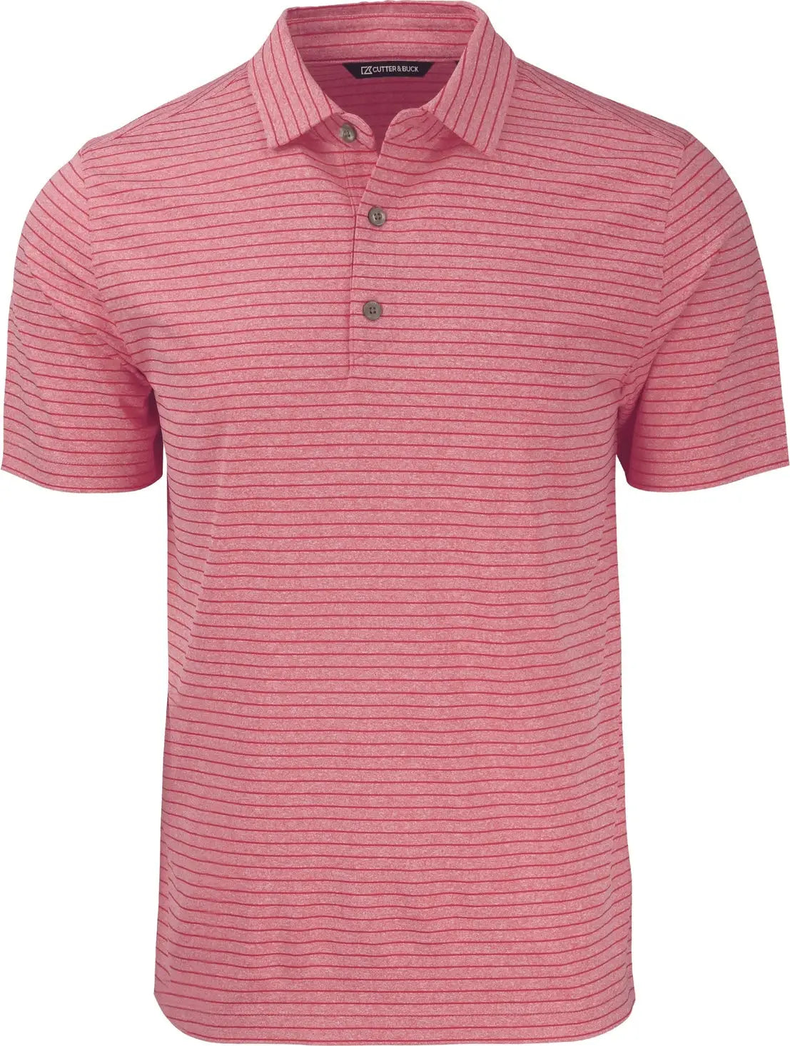 Cutter & Buck Bck01303 Forge Eco Heather Stripe Stretch Recycled Mens Big Tall Polo - Cardinal Red
