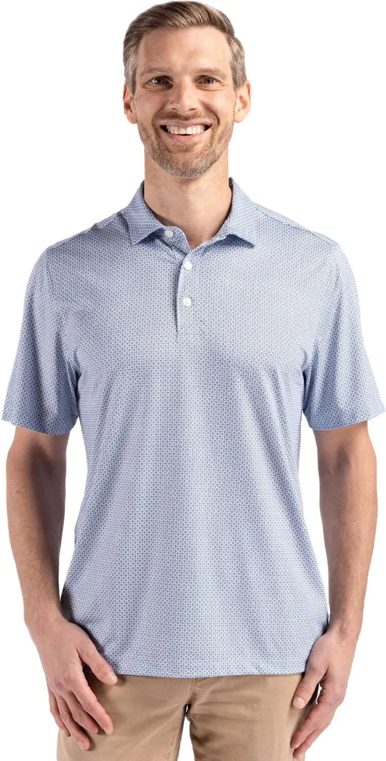Cutter & Buck Bck01343 Pike Eco Diamond Dot Print Recycled Mens Big Tall Polo - Navy Blue - Adult Xl