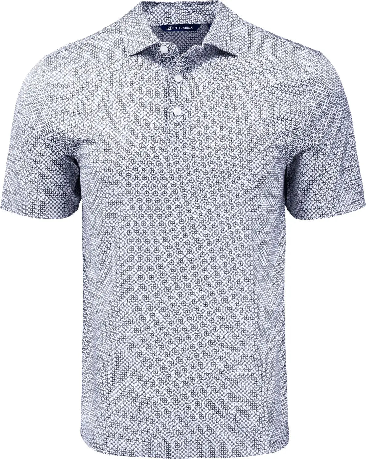 Cutter & Buck Bck01343 Pike Eco Diamond Dot Print Recycled Mens Big Tall Polo - Black
