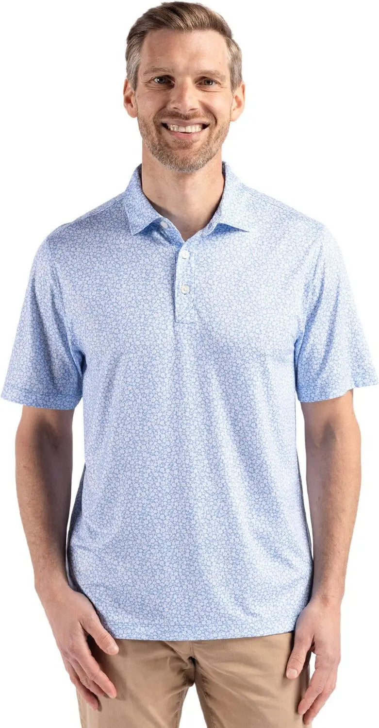 Cutter & Buck Bck01344 Pike Eco Flora Print Recycled Mens Big Tall Polo - Atlas - Adult Xl