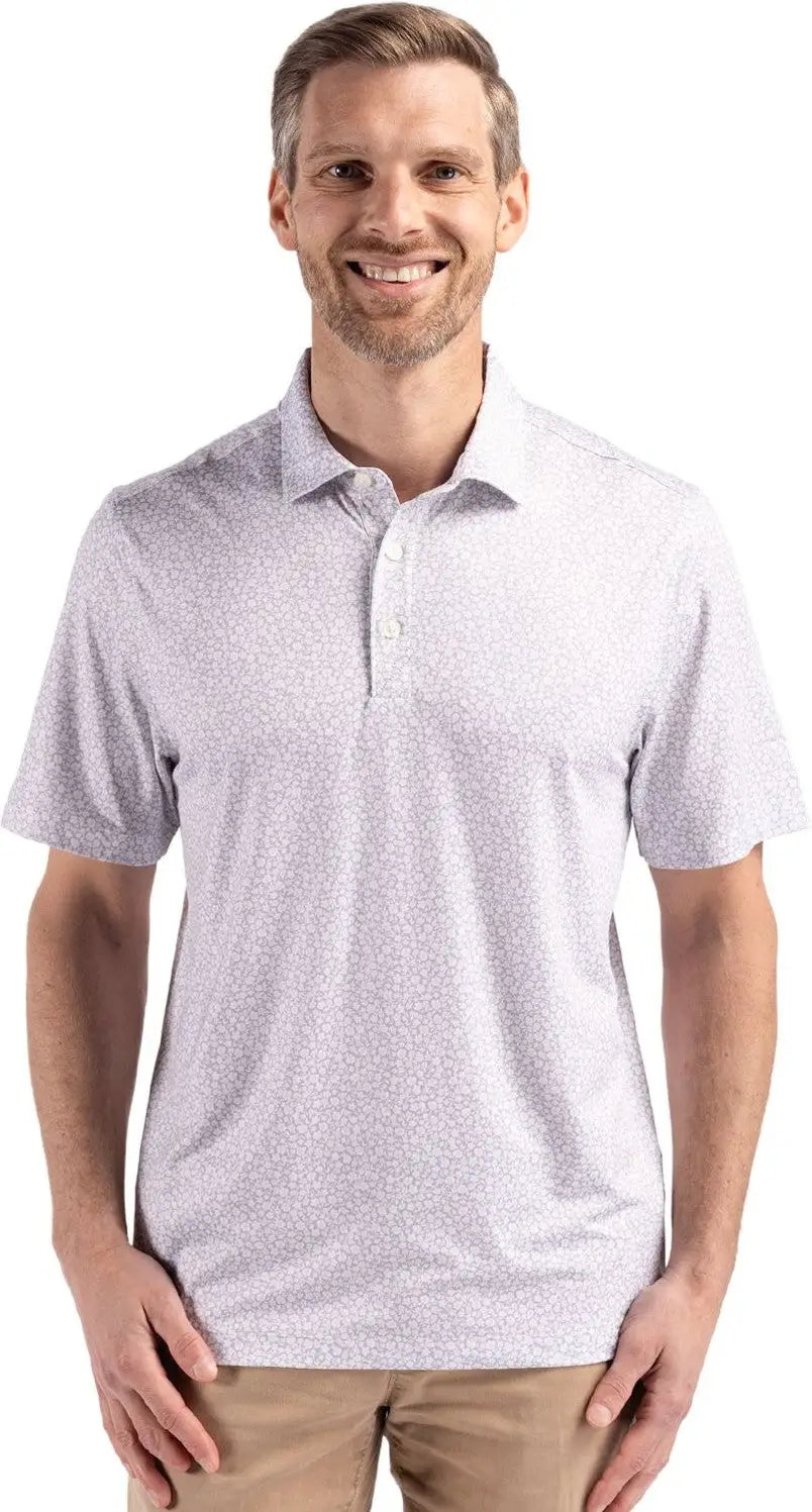Cutter & Buck Bck01344 Pike Eco Flora Print Recycled Mens Big Tall Polo - Polished - Adult Xl