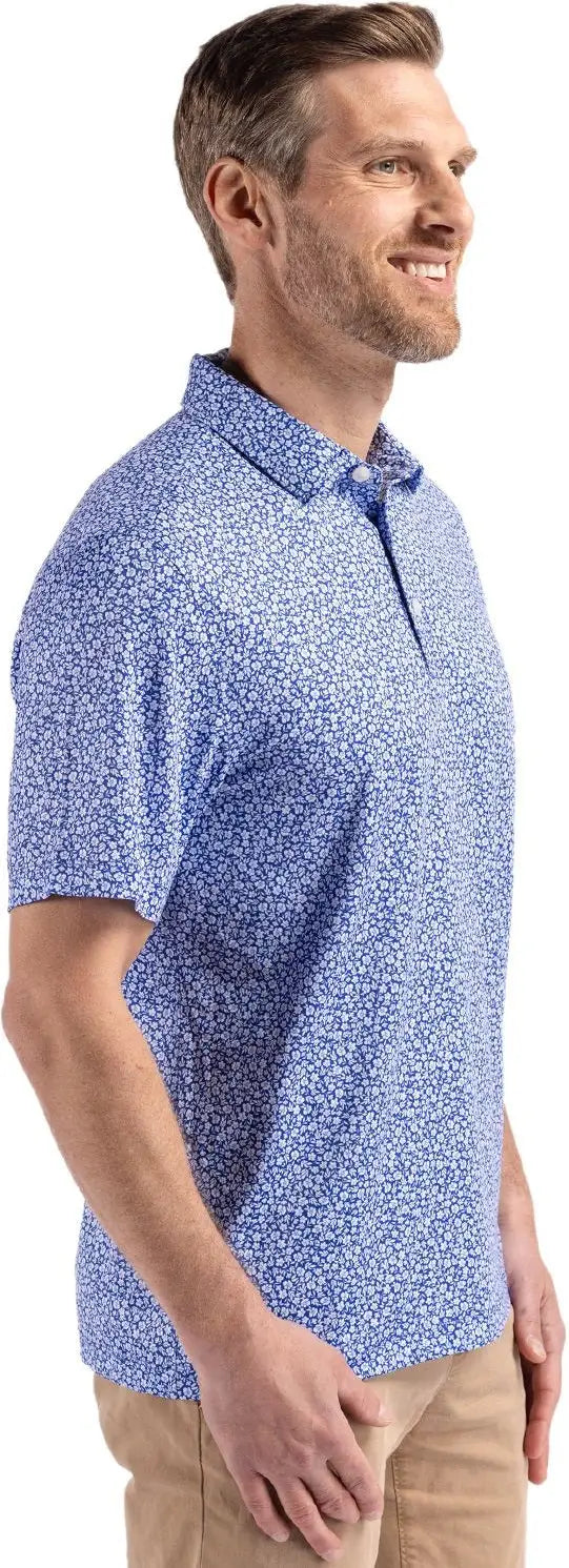 Cutter & Buck Bck01344 Pike Eco Flora Print Recycled Mens Big Tall Polo - Chelan