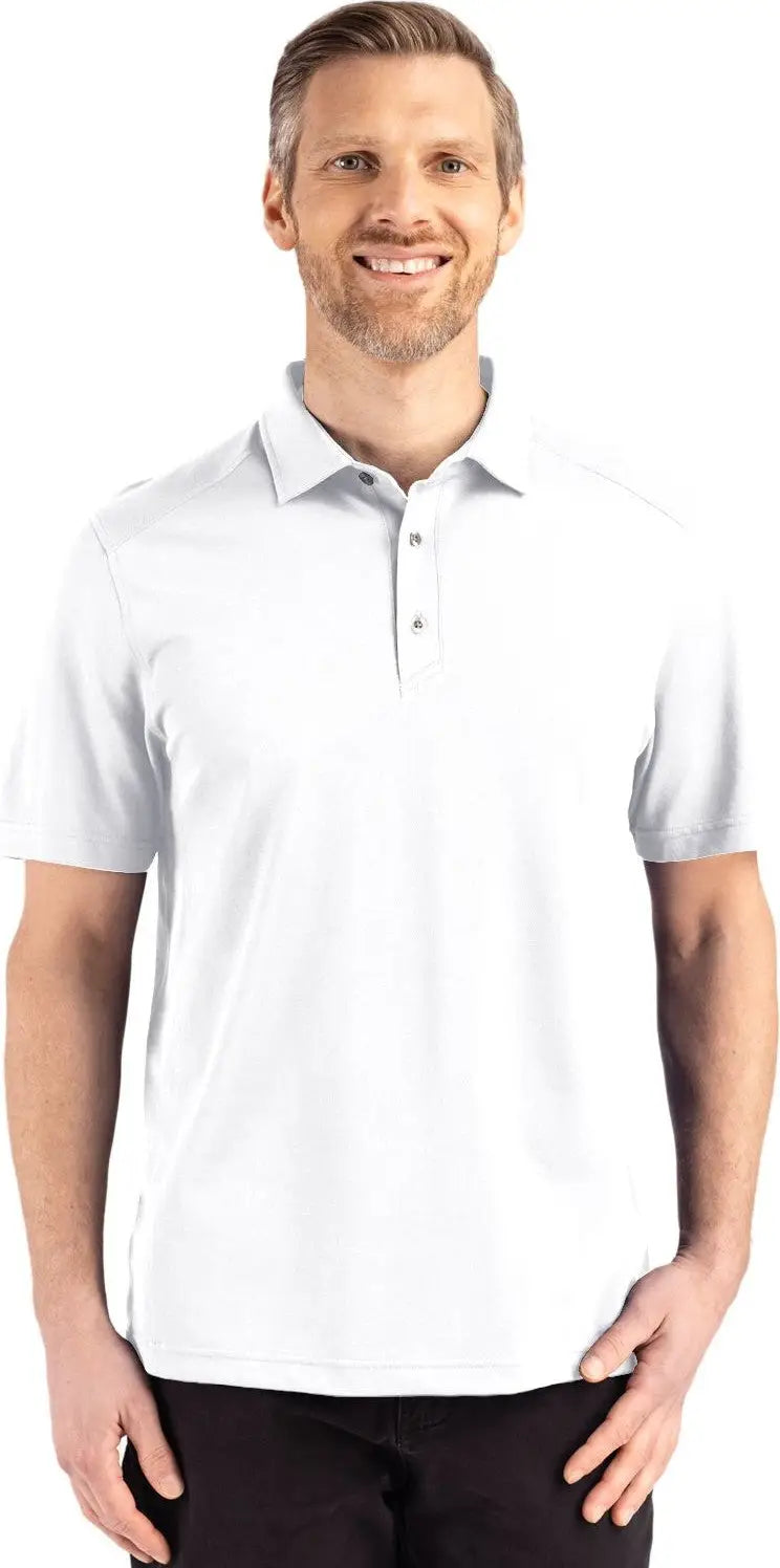 Cutter & Buck Bck01358 Advantage Refresh Epic Confidence Recycled Mens Big Tall Tri-blend Pique Polo - White - Adult Xl