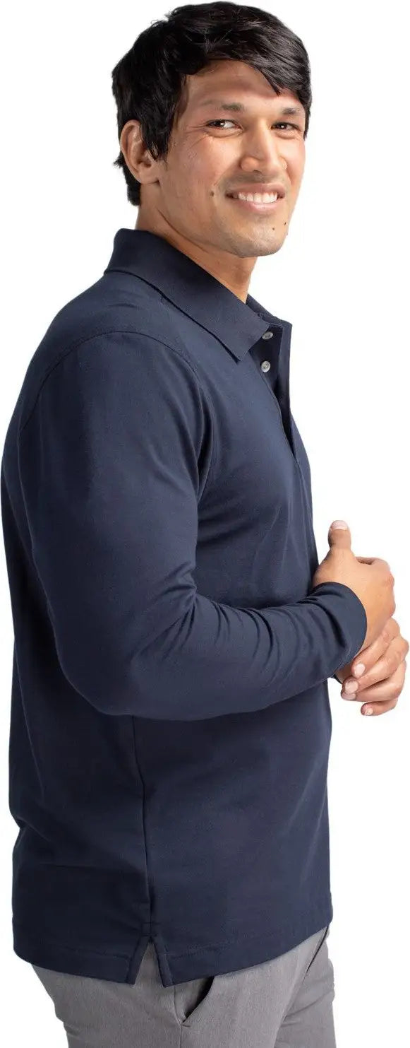 Cutter & Buck Bck09322 Advantage Eco Tri-blend Pique Mens Big and Tall Long Sleeve Polo - Liberty Navy