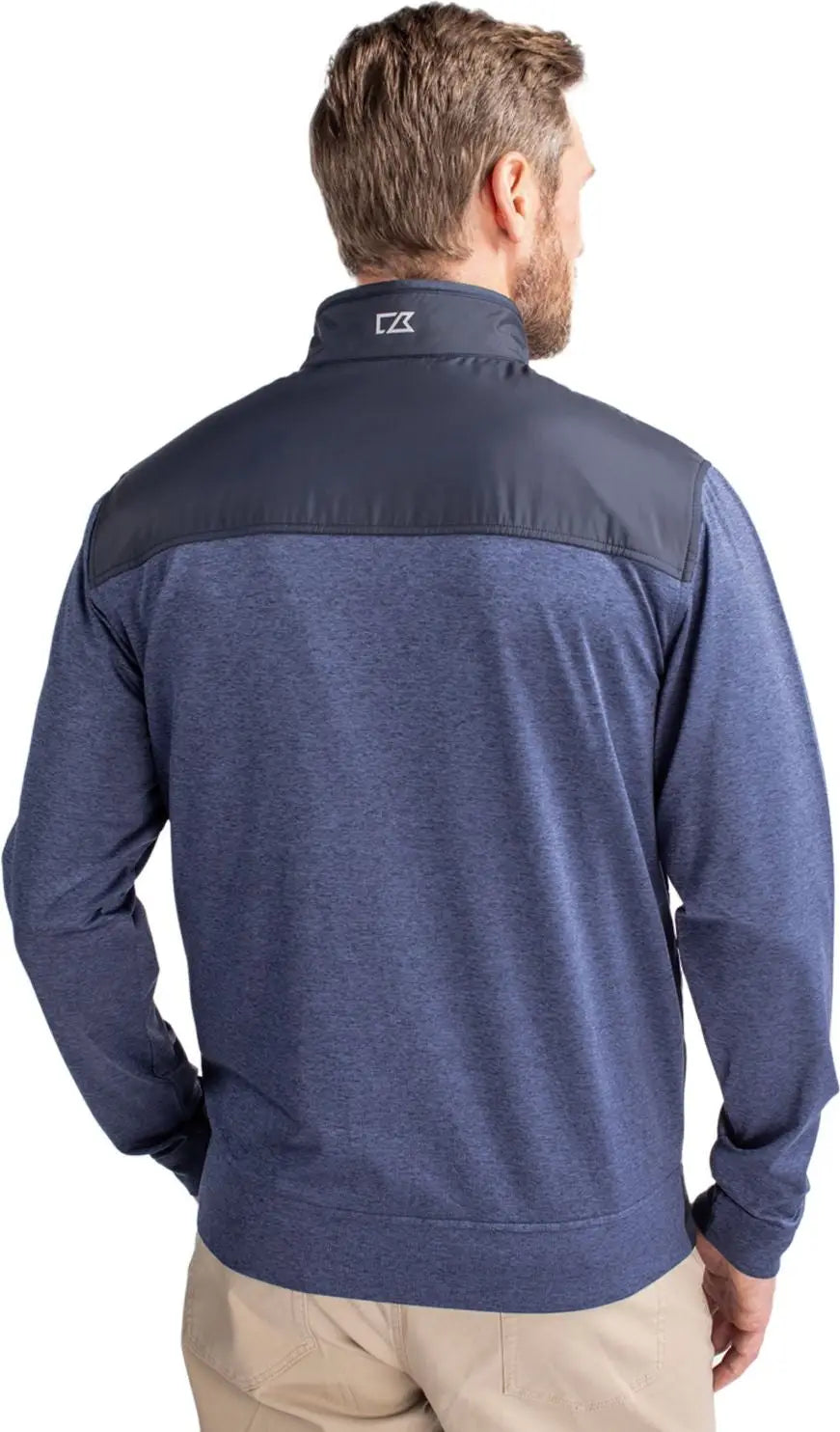 Cutter & Buck Bck09406 Stealth Hybrid Quilted Mens Big and Tall Full Zip Windbreaker Jacket - Liberty Navy