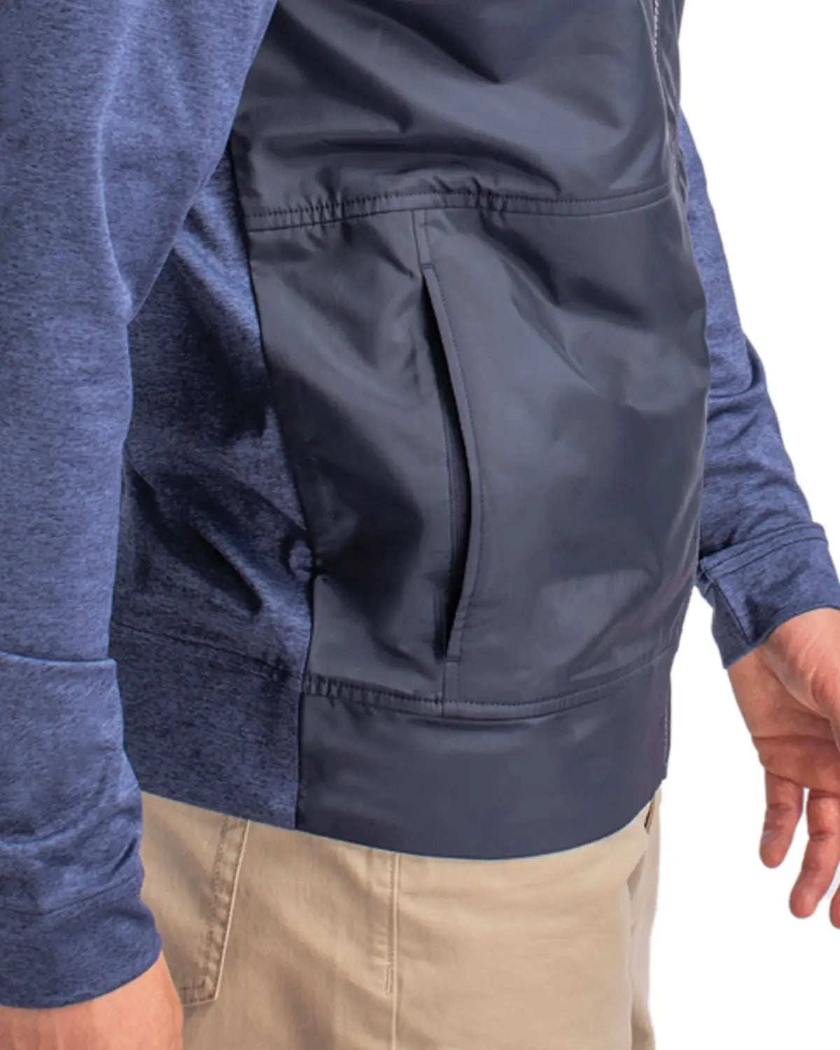 Cutter & Buck Bck09406 Stealth Hybrid Quilted Mens Big and Tall Full Zip Windbreaker Jacket - Liberty Navy