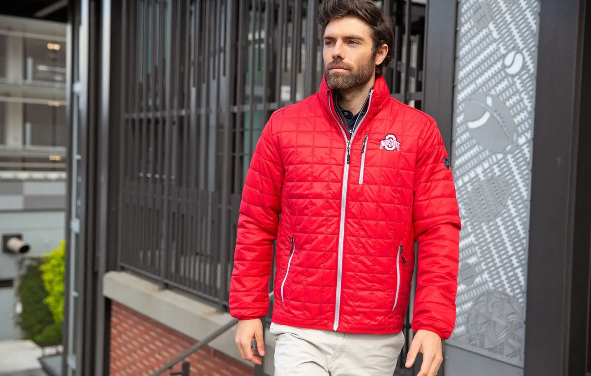 Cutter & Buck Bco00018 Rainier Primaloft® Mens Big and Tall Eco Insulated Puffer Jacket - Red