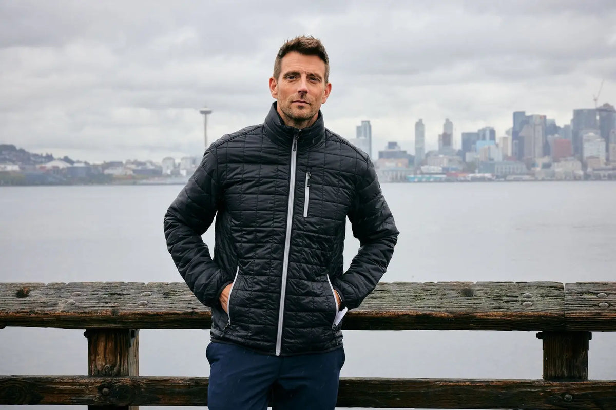 Cutter & Buck Bco00018 Rainier Primaloft® Mens Big and Tall Eco Insulated Puffer Jacket - Black