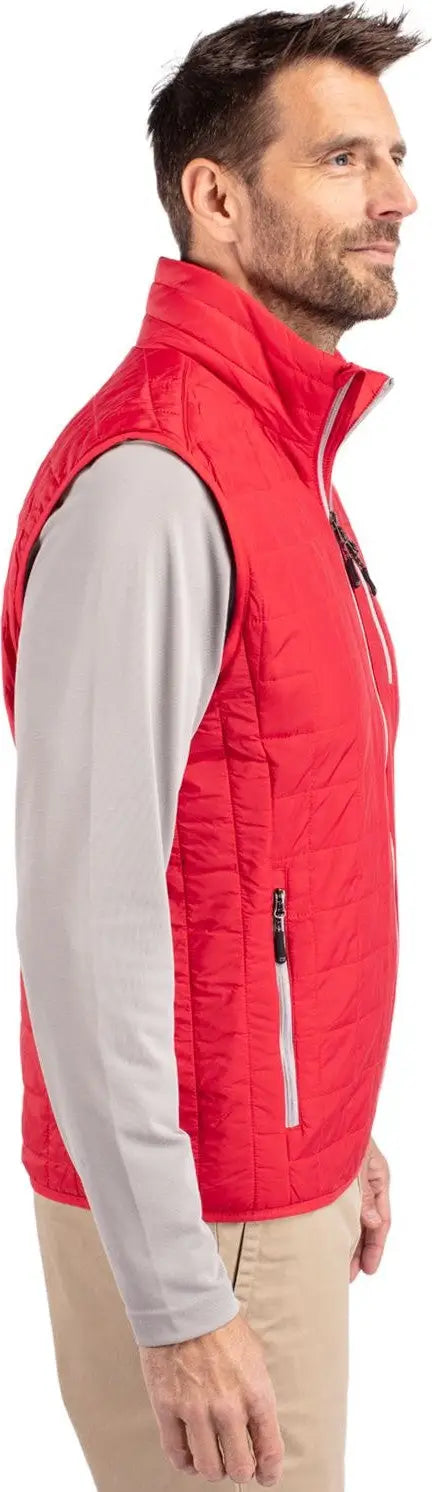 Cutter & Buck Bco00019 Rainier Primaloft® Mens Big and Tall Eco Insulated Full Zip Puffer Vest - Red