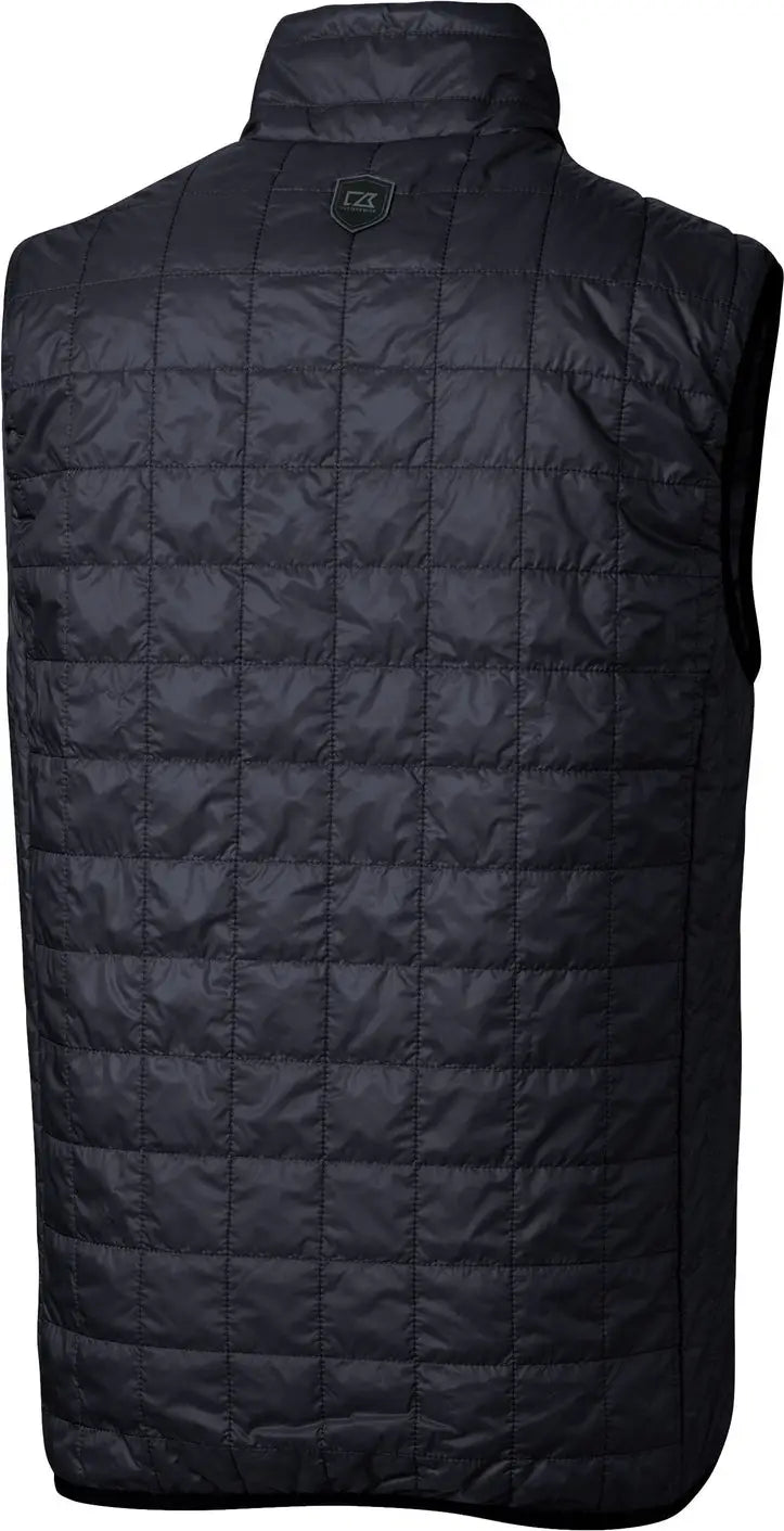 Cutter & Buck Bco00019 Rainier Primaloft® Mens Big and Tall Eco Insulated Full Zip Puffer Vest - Dark Navy Silver