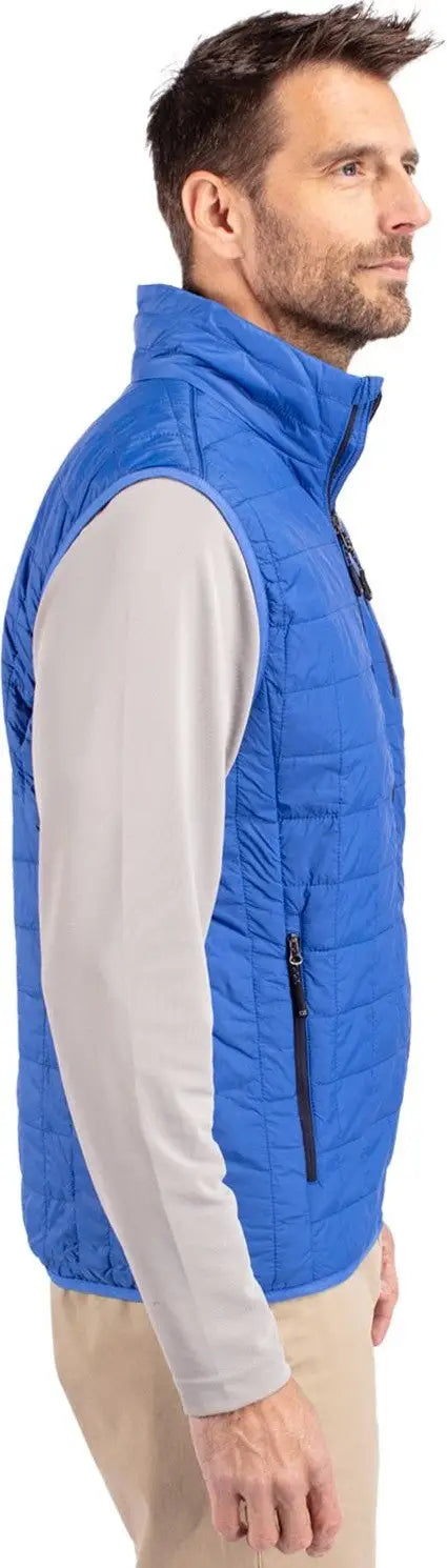 Cutter & Buck Bco00019 Rainier Primaloft® Mens Big and Tall Eco Insulated Full Zip Puffer Vest - Royal
