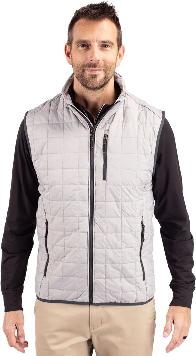Cutter & Buck Bco00019 Rainier Primaloft® Mens Big and Tall Eco Insulated Full Zip Puffer Vest - Polished - Adult Xl