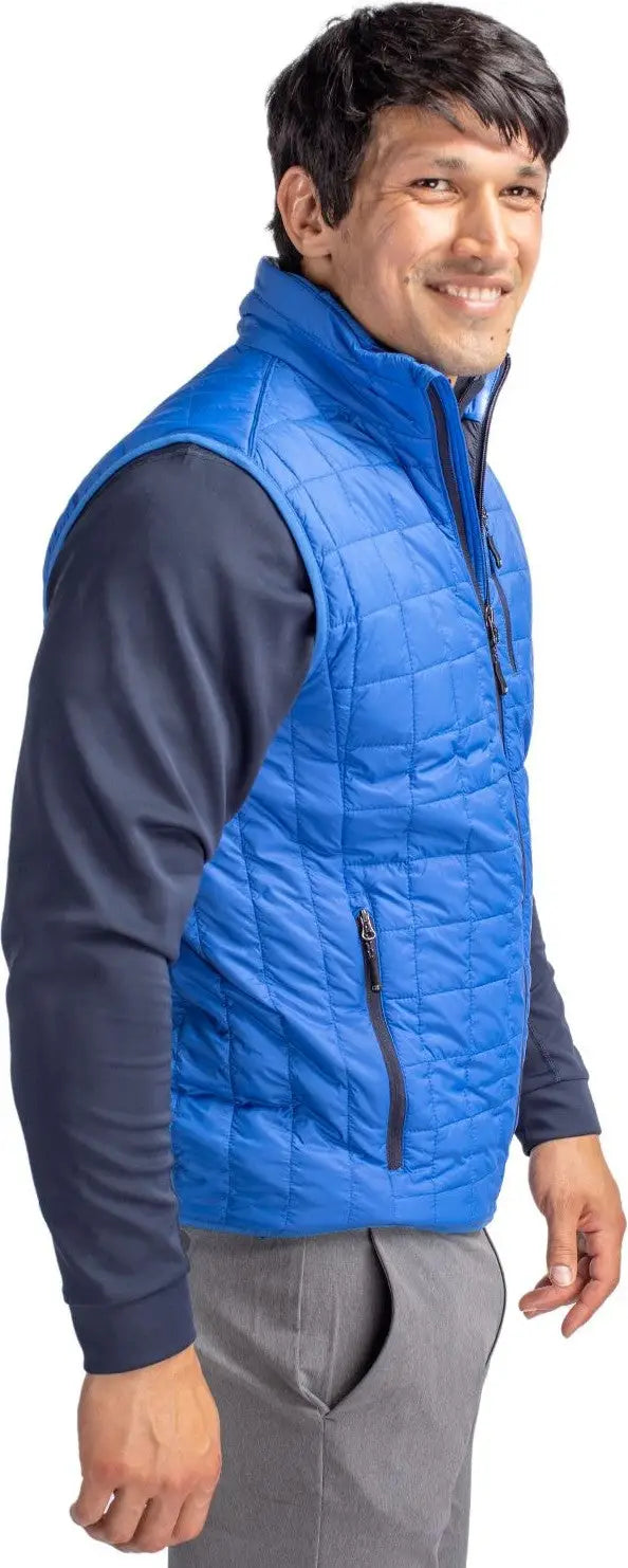 Cutter & Buck Bco00019 Rainier Primaloft® Mens Big and Tall Eco Insulated Full Zip Puffer Vest - Royal