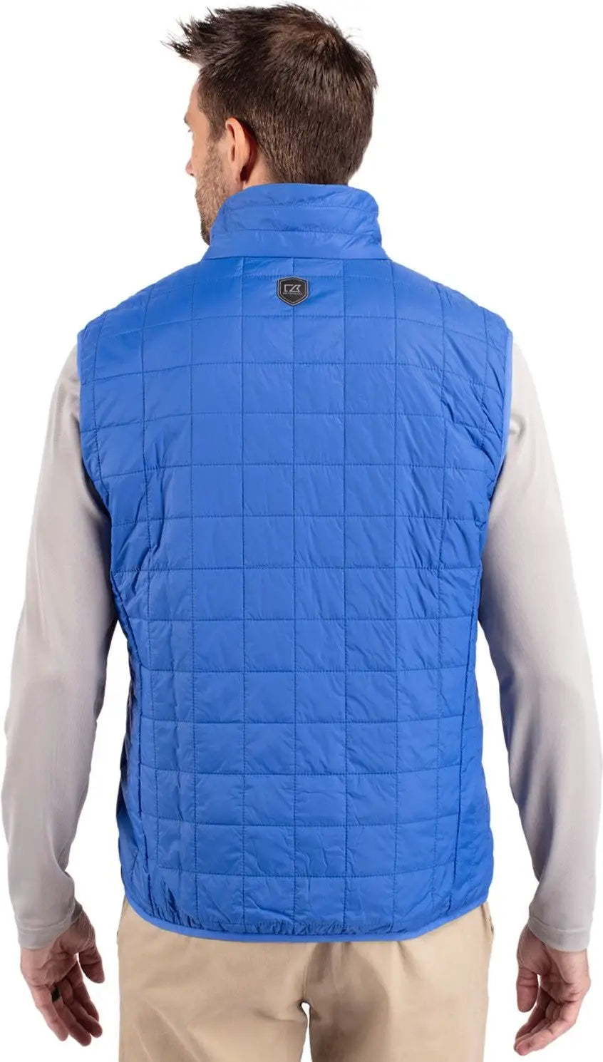 Cutter & Buck Bco00019 Rainier Primaloftâ Mens Big and Tall Eco Insulated Full Zip Puffer Vest - Royal