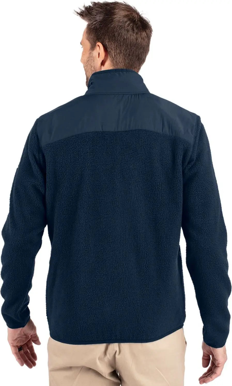 Cutter & Buck Bco00070 Cascade Eco Sherpa Mens Big Tall Fleece Jacket - Navy Blue
