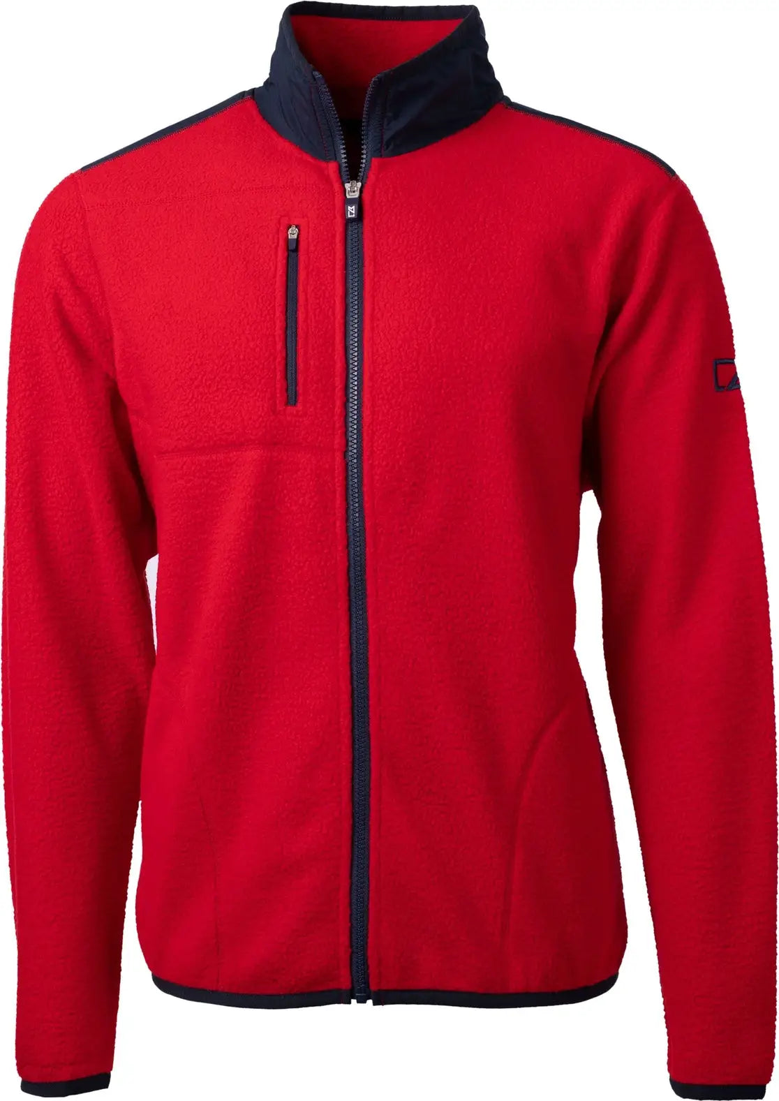 Cutter & Buck Bco00070 Cascade Eco Sherpa Mens Big Tall Fleece Jacket - Red Navy Blue