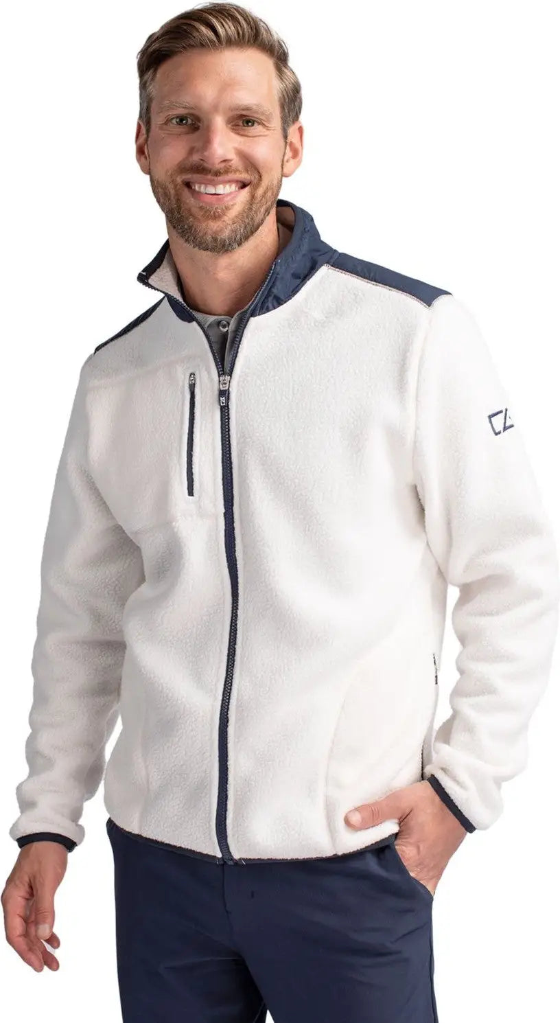 Cutter & Buck Bco00070 Cascade Eco Sherpa Mens Big Tall Fleece Jacket - Shell Navy Blue - Shell/navy / Adult l