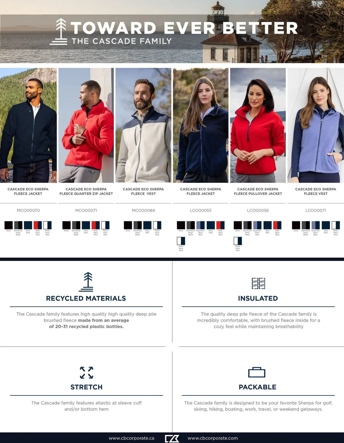 Cutter & Buck Bco00070 Cascade Eco Sherpa Mens Big Tall Fleece Jacket - Black