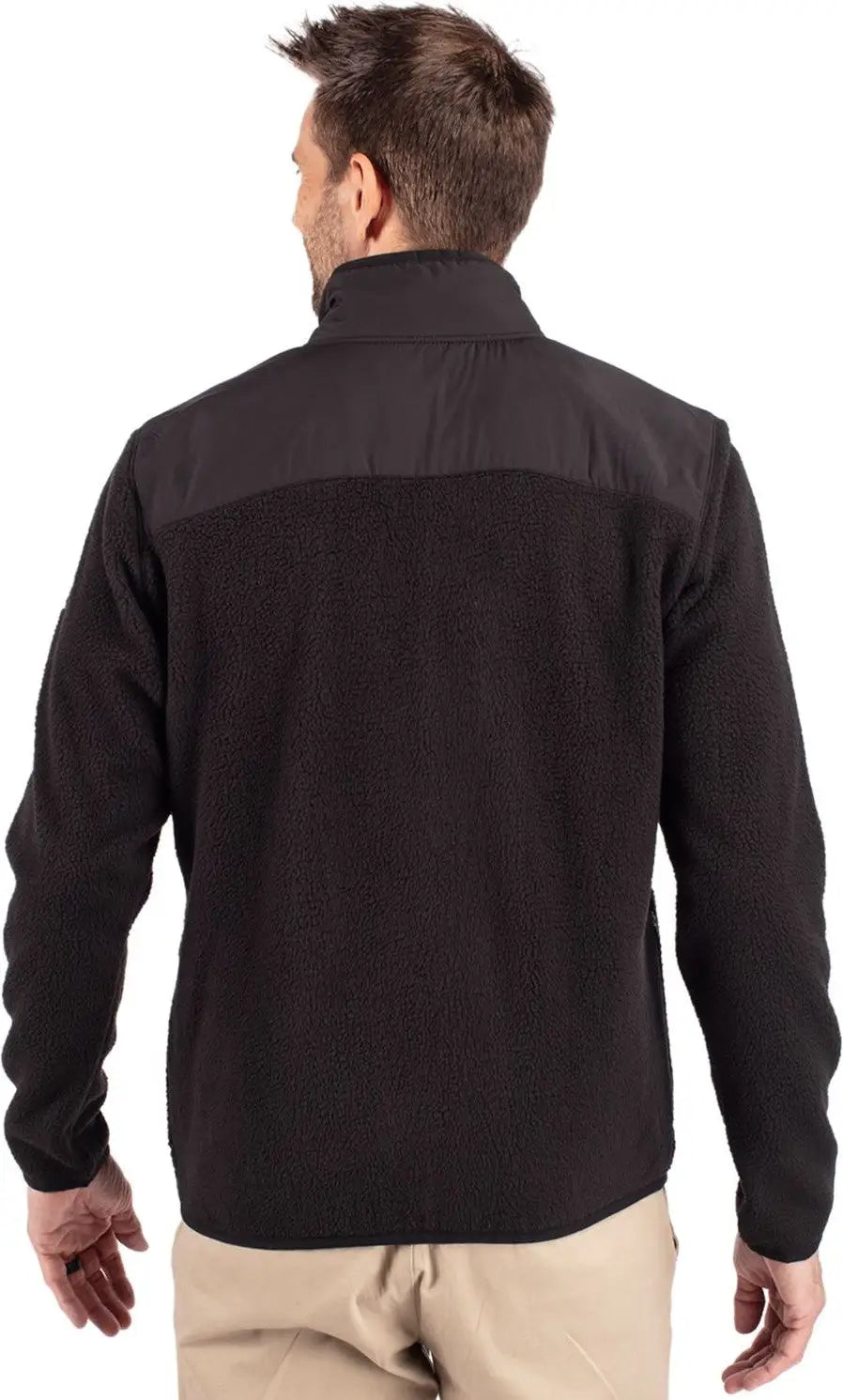 Cutter & Buck Bco00070 Cascade Eco Sherpa Mens Big Tall Fleece Jacket - Black