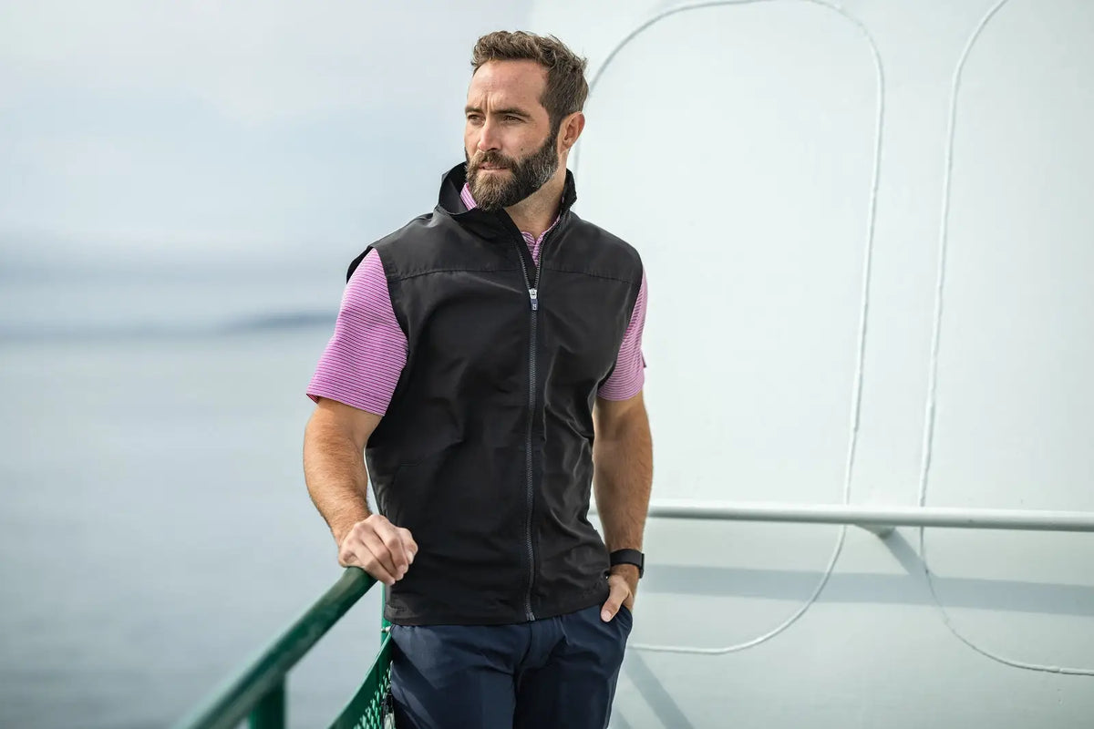 Cutter & Buck Bco00083 Charter Eco Full-zip Mens Big Tall Vest - Black