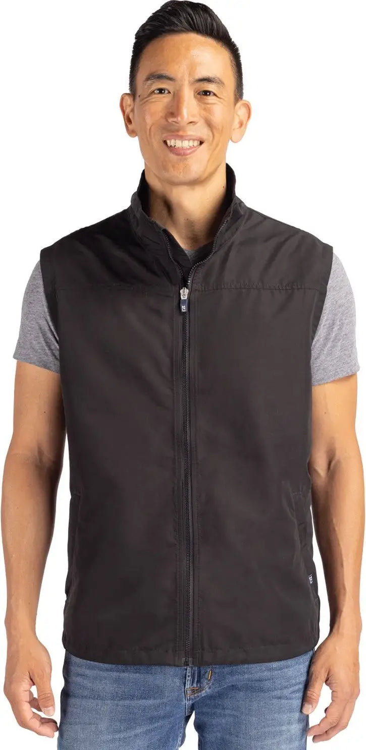 Cutter & Buck Bco00083 Charter Eco Full-zip Mens Big Tall Vest - Black - Adult Xl