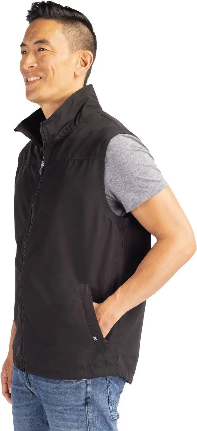 Cutter & Buck Bco00083 Charter Eco Full-zip Mens Big Tall Vest - Black